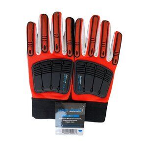 Hand Armour Premium Mechanics Gloves Unlined White Orange Black Large Work NEW